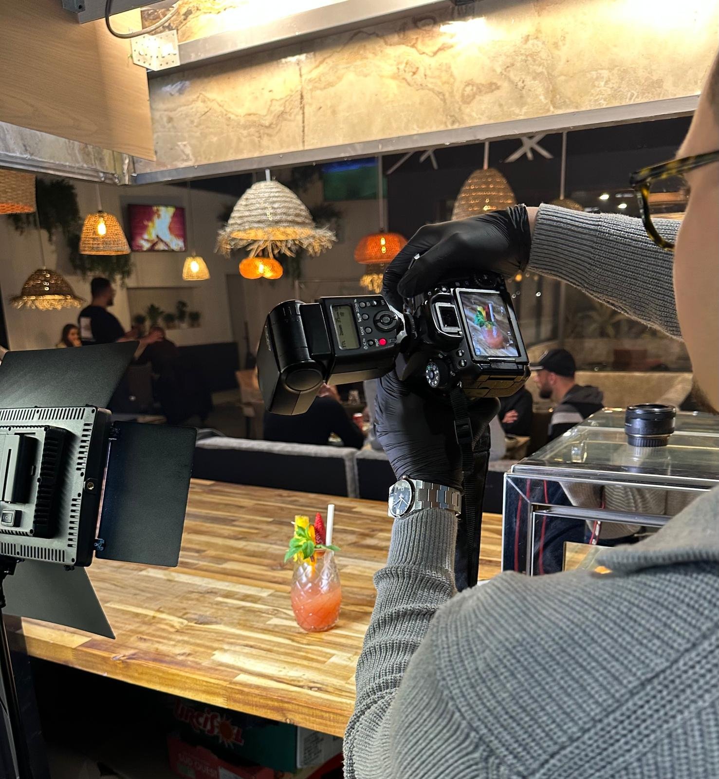 Photographe en plein tournage